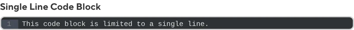 A screenshot of the Code Input when configured to show a single line of text.