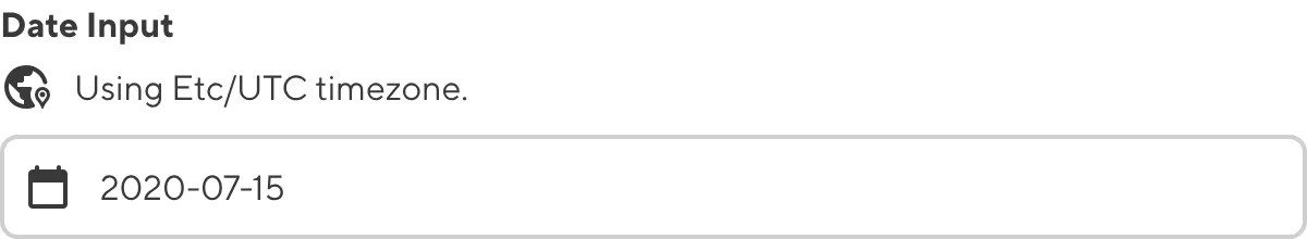 A screenshot of the Date input in the Data Editor shows a text field for a date value.