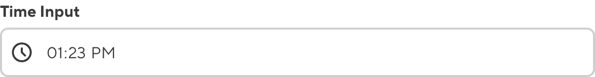 A screenshot of the Time input in the Data Editor shows a text field for a time value.
