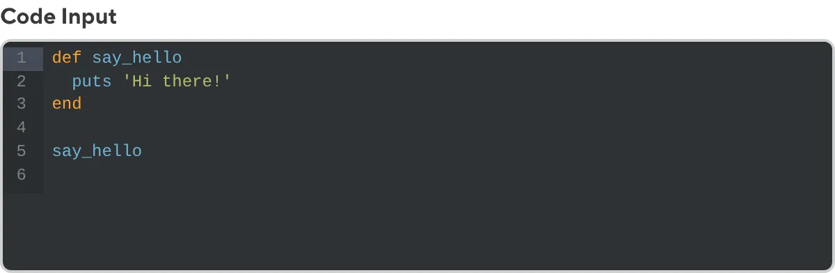 A screenshot of the Code Input in the Data Editor shows code in a text area with syntax highlighting.