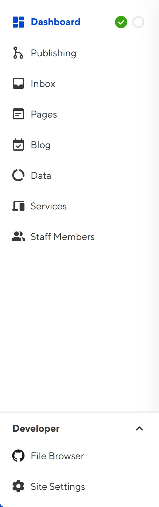 A screenshot of the Site Navigation shows links to pages for managing your Site content.