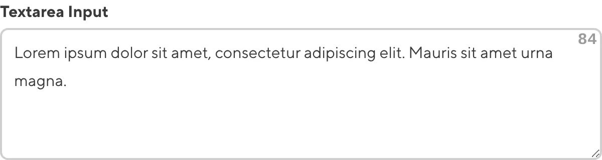 A screenshot of the Text Input in the Data Editor shows a character counter in the top right of the text field.