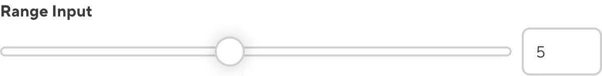 The Range Input A screenshot of the Range Input in the Data Editor shows a bar with a draggable circle.