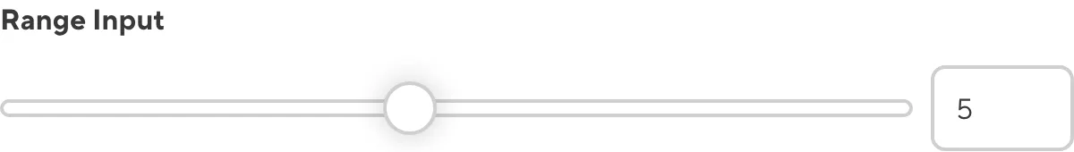 The Range Input A screenshot of the Range Input in the Data Editor shows a bar with a draggable circle.