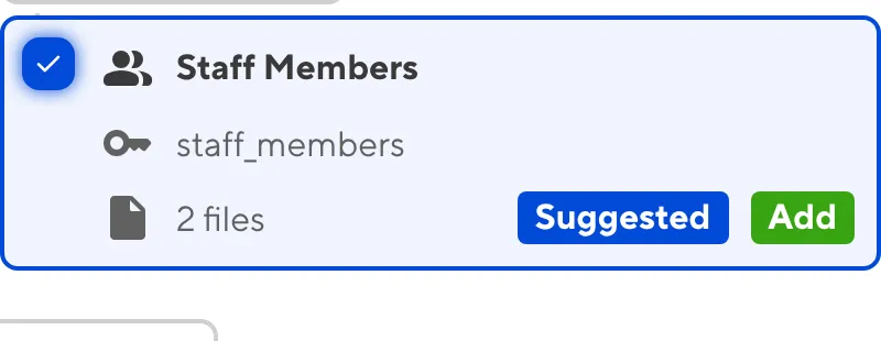 A selected Collection A screenshot of a selected Collection from the Edit Collections modal shows a file path, key, name, icon, and how many files are included.