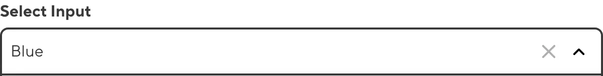 The Select input A screenshot of the Select Input in the Data Editor shows a text field and a dropdown menu.