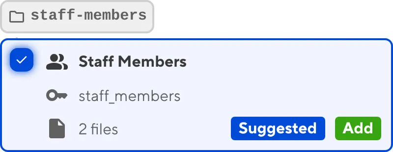 A selected Collection A screenshot of a selected Collection from the Edit Collections modal shows a file path, key, name, icon, and how many files are included.