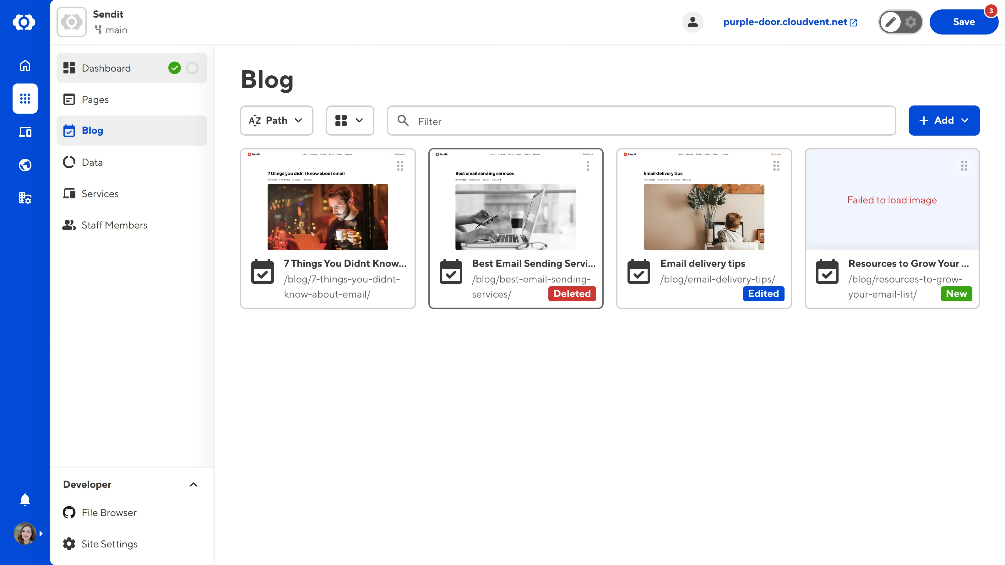 A screenshot of the Collection browser shows four file cards, three of which have a New, Edited, or Deleted File Badge.