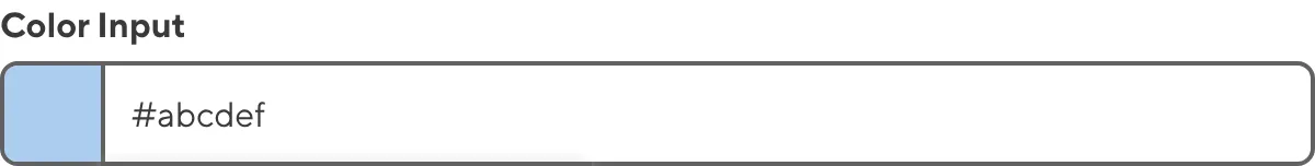 A screenshot of the Color input in the Data Editor shows a HEX value in the text field.