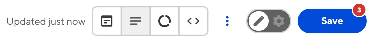 The Editing Interface Header Controls A screenshot of the Editing Interface Header Controls shows the Switch Editing Interface buttons.