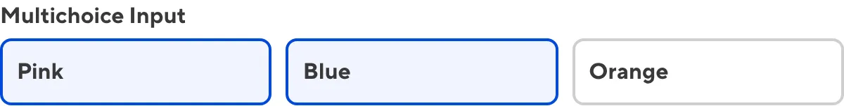 A screenshot of the Multichoice Input in the Data Editor shows three buttons.