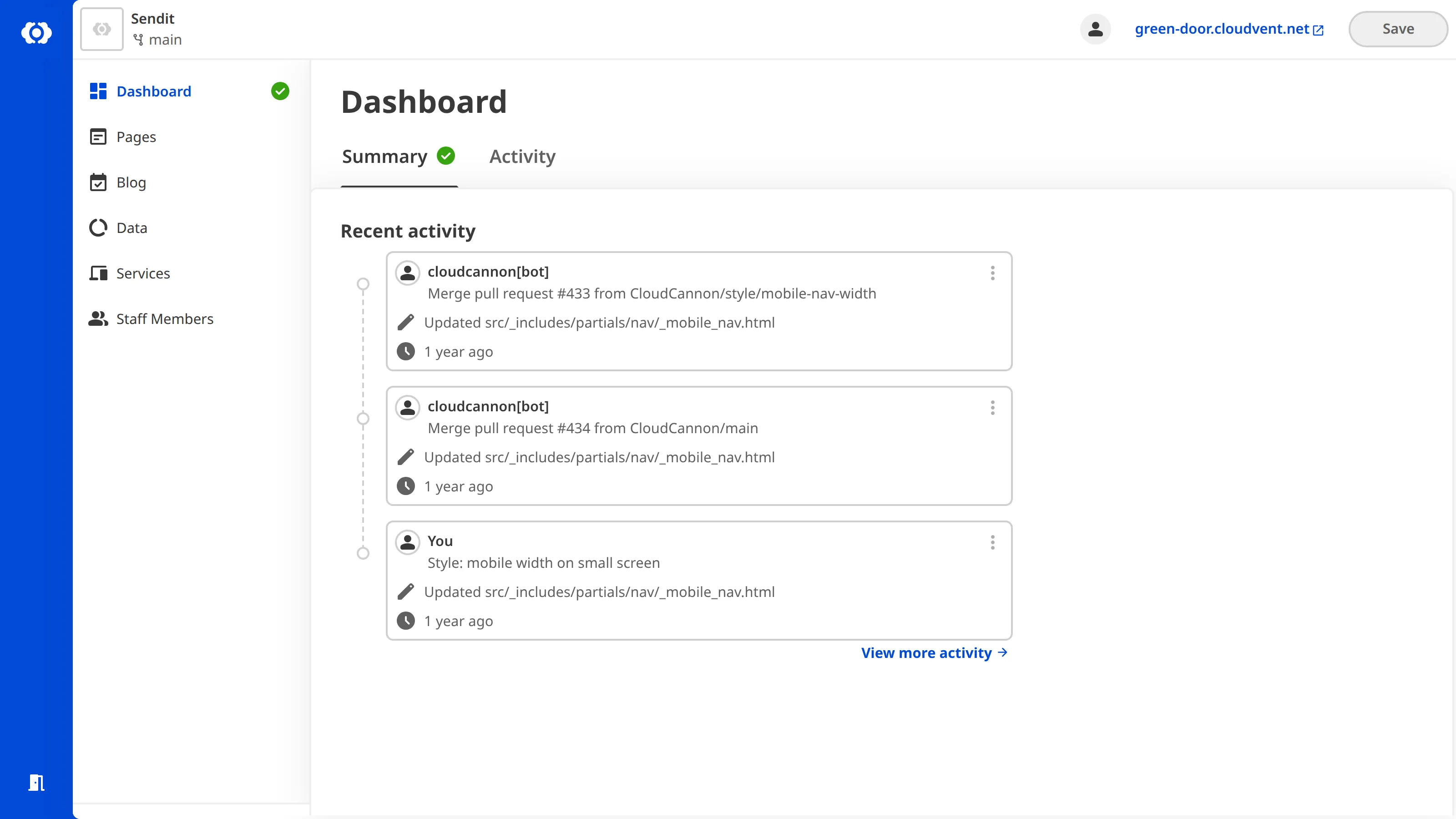 A screenshot of the Client Sharing Site Dashboard shows a simplified navigation and support links.