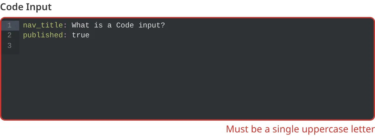 A screenshot of the Code Input in the Data Editor shows an error message as the value does not match the configured pattern.