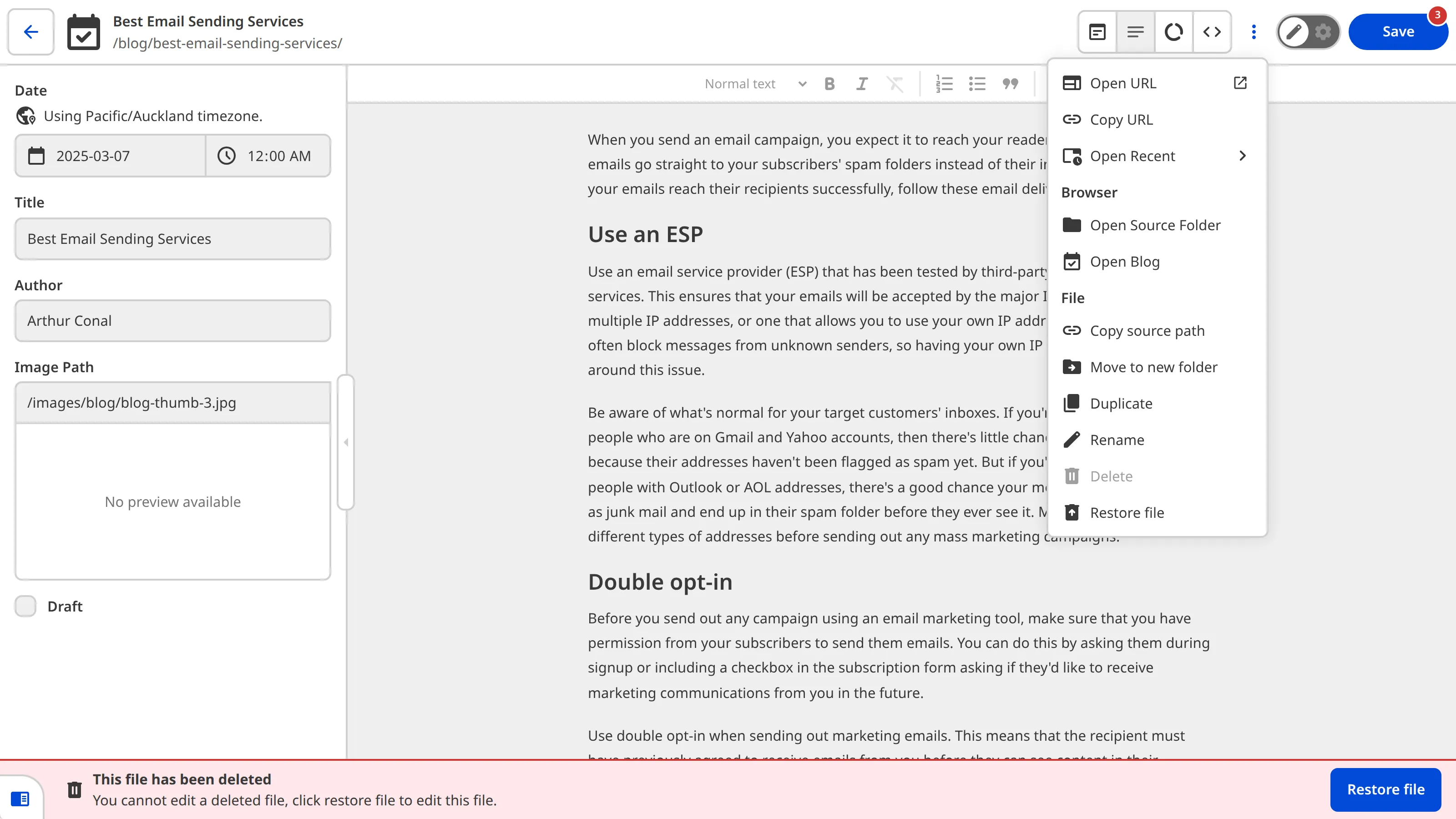The Content Editor A screenshot of the Content Editor shows the Context Menu is open for a file.