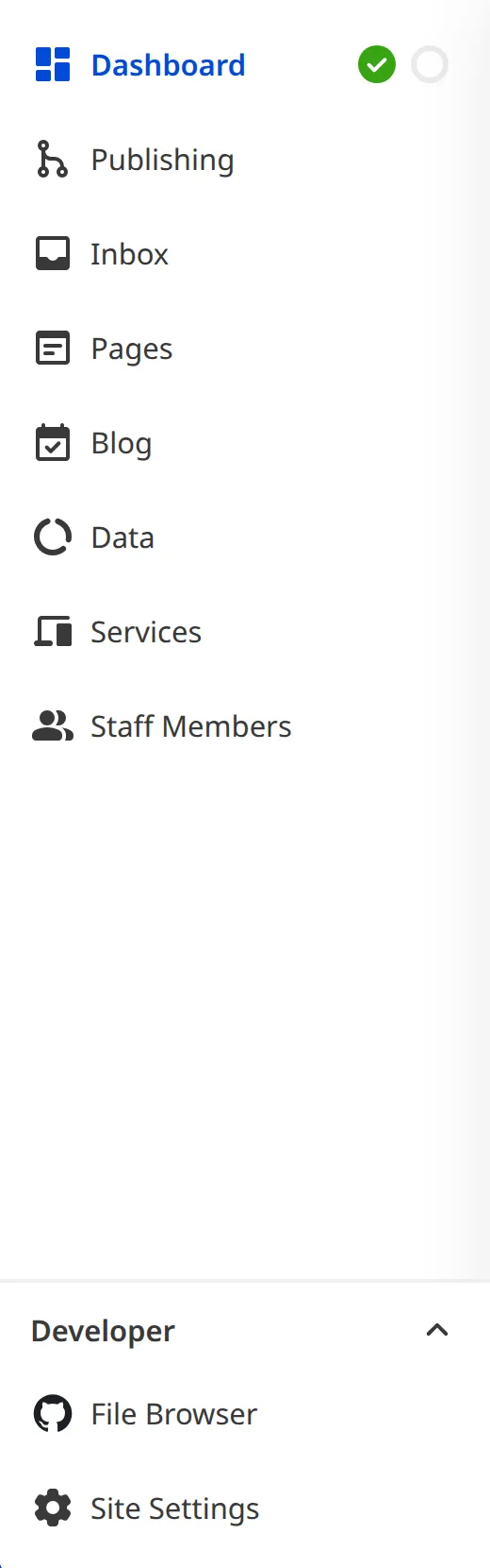 A screenshot of the Site Navigation shows links to pages for managing your Site content.