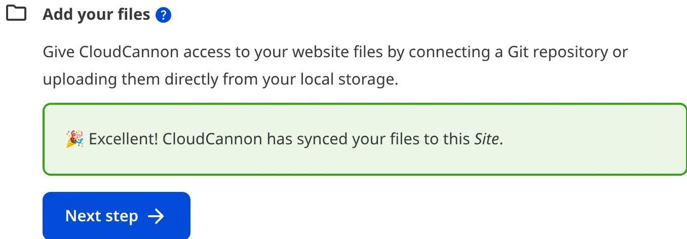 A screenshot of the Add your Files task from the Getting Started with Editing in-app guide shows the Next button.