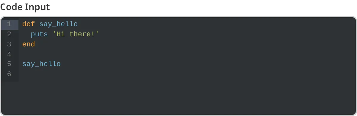 A screenshot of the Code Input in the Data Editor shows code in a text area with syntax highlighting.