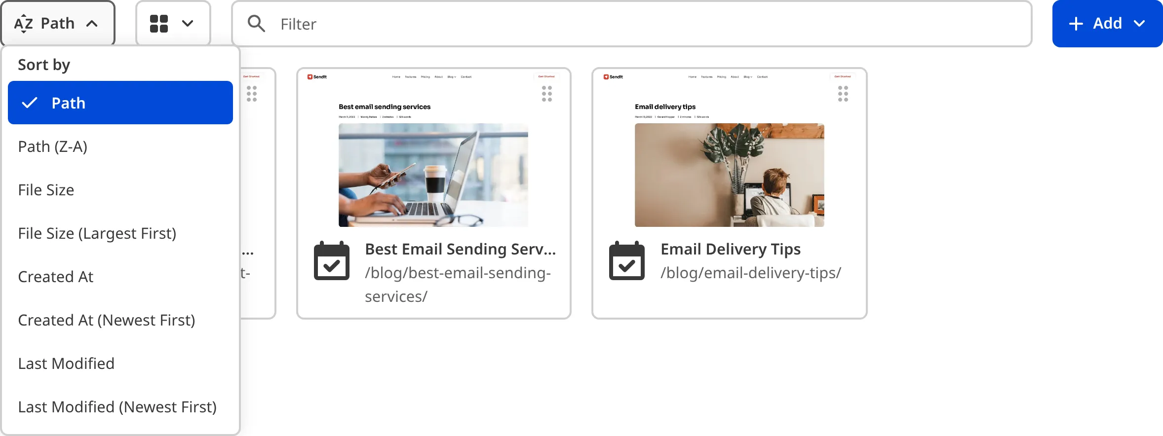 A screenshot of the Collection Browser shows the Sort menu options.