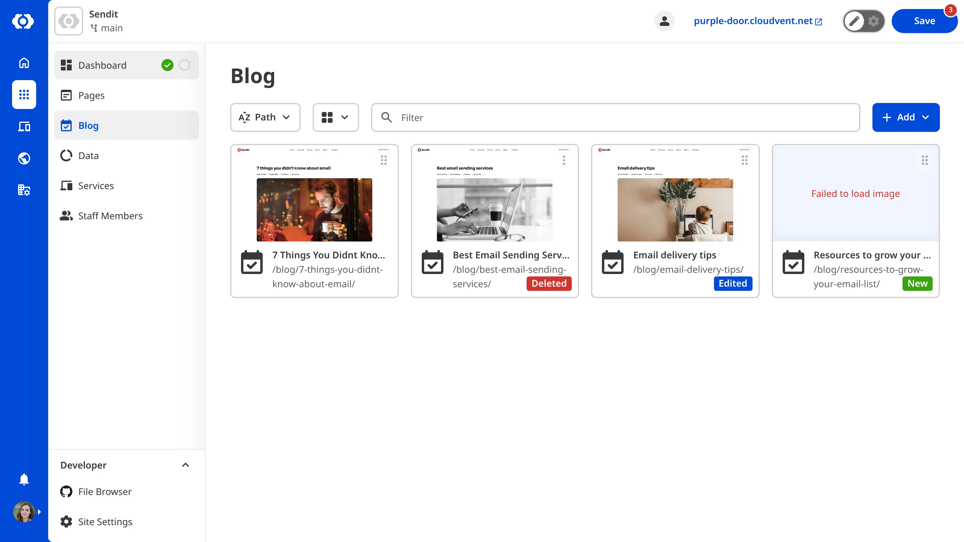 A screenshot of the Collection browser shows four file cards, three of which have a New, Edited, or Deleted File Badge.