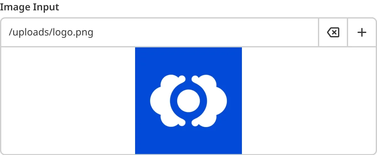 A screenshot of the Image Input in the Data Editor shows a preview for the selected image file.