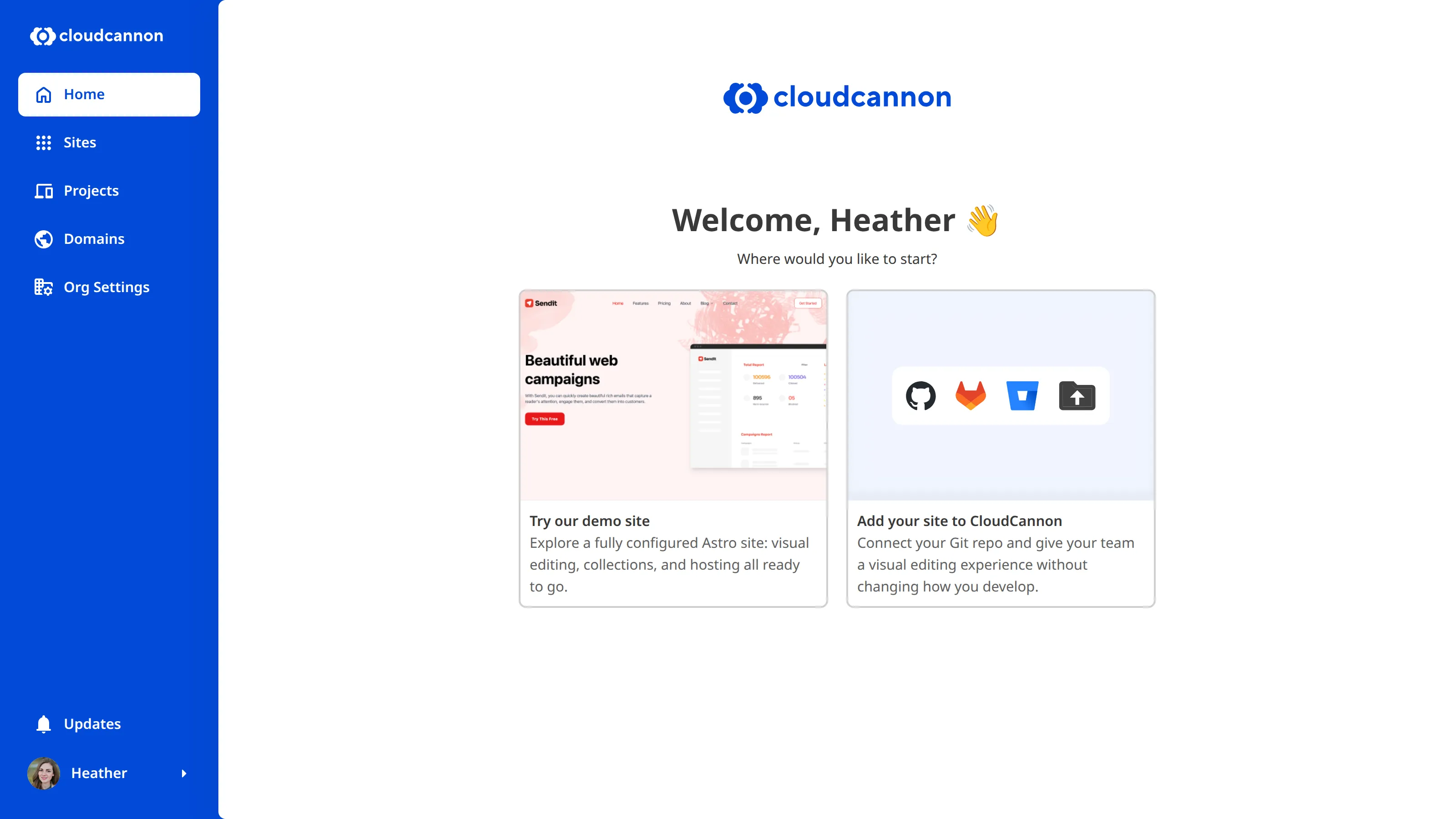 A screenshot of the Organization Home page shows Setting up your Organization in-app guide with a task to complete a Welcome Tour.