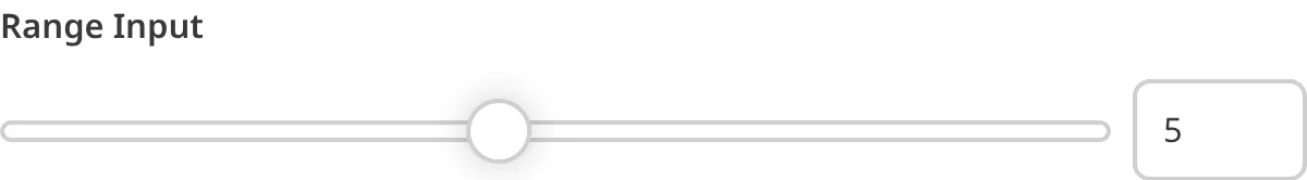 A screenshot of the Range Input in the Data Editor shows a bar with a draggable circle.
