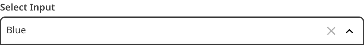 A screenshot of the Select Input in the Data Editor shows a text field and a dropdown menu.