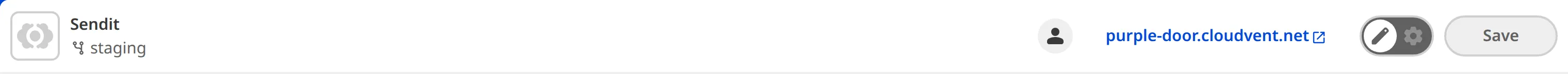A screenshot of the Site Header shows the Site icon, name, branch, Avatar list, Testing Domain, and Save button.