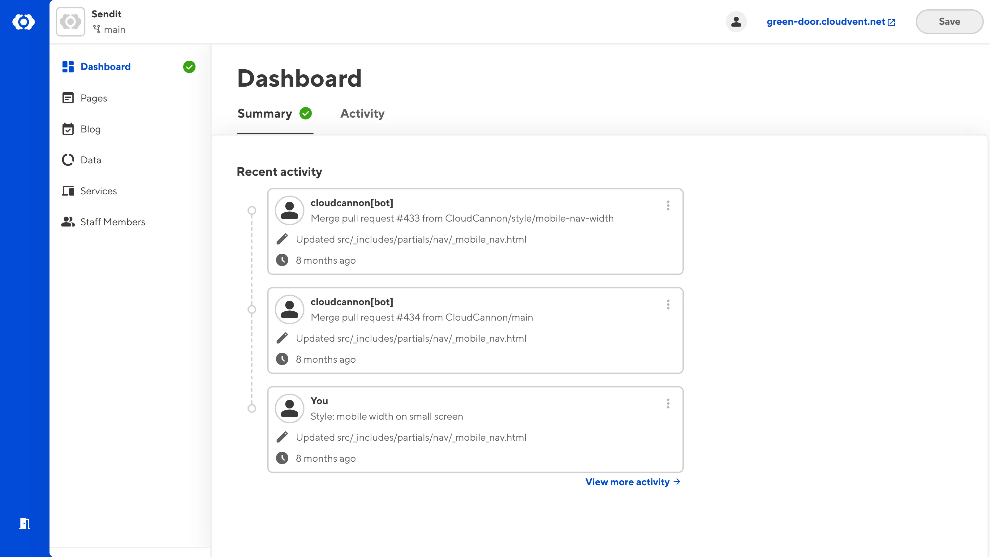 A screenshot of the Client Sharing Site Dashboard shows a simplified navigation and support links.