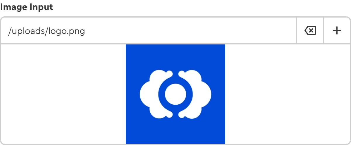 A screenshot of the Image Input in the Data Editor shows a preview for the selected image file.