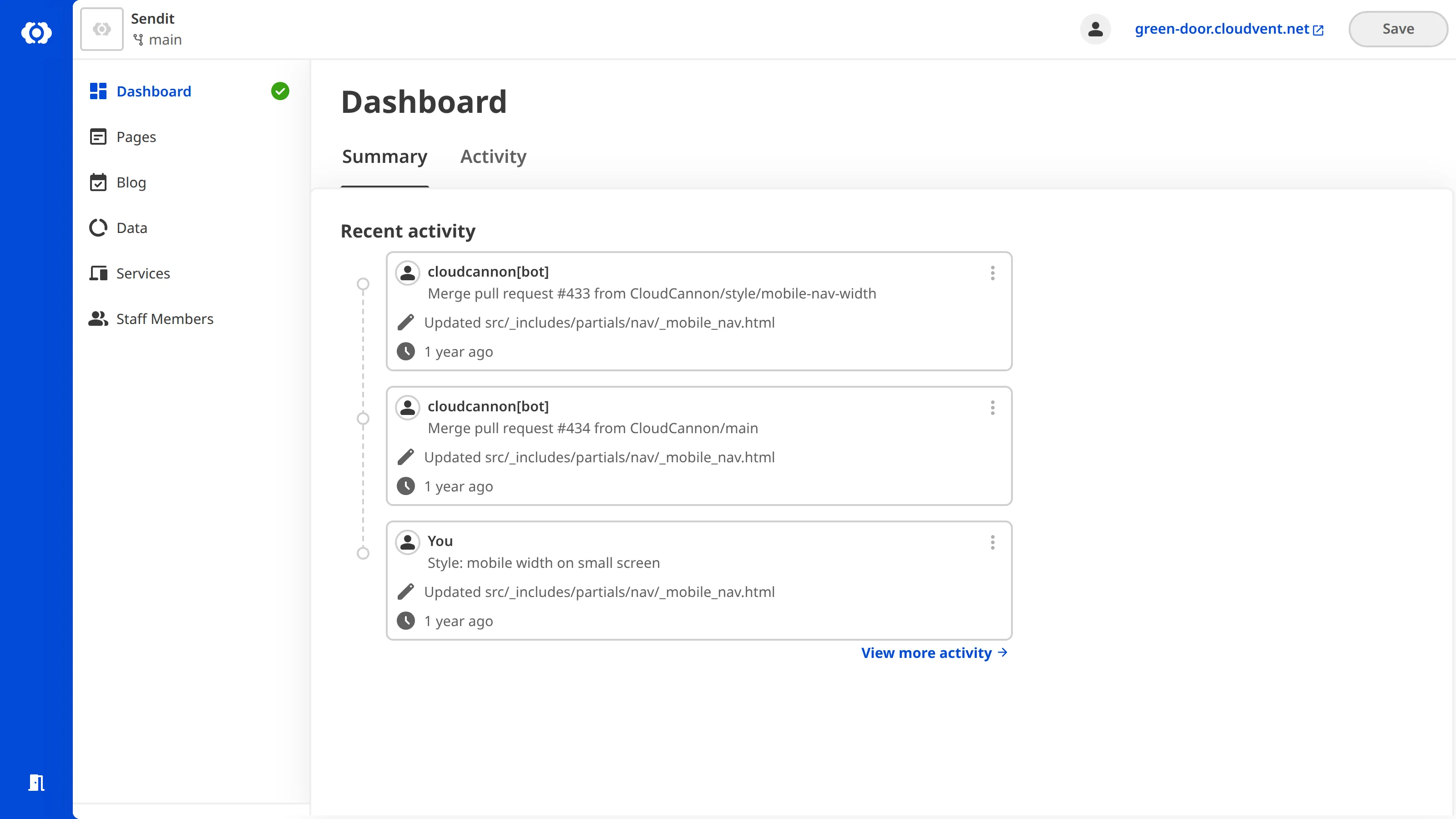 A screenshot of the Client Sharing Site Dashboard shows a simplified navigation and support links.