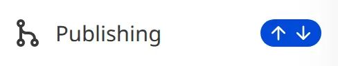 A screenshot of the Publishing link in the Site Navigation shows that one update is available from the Publish Branch.