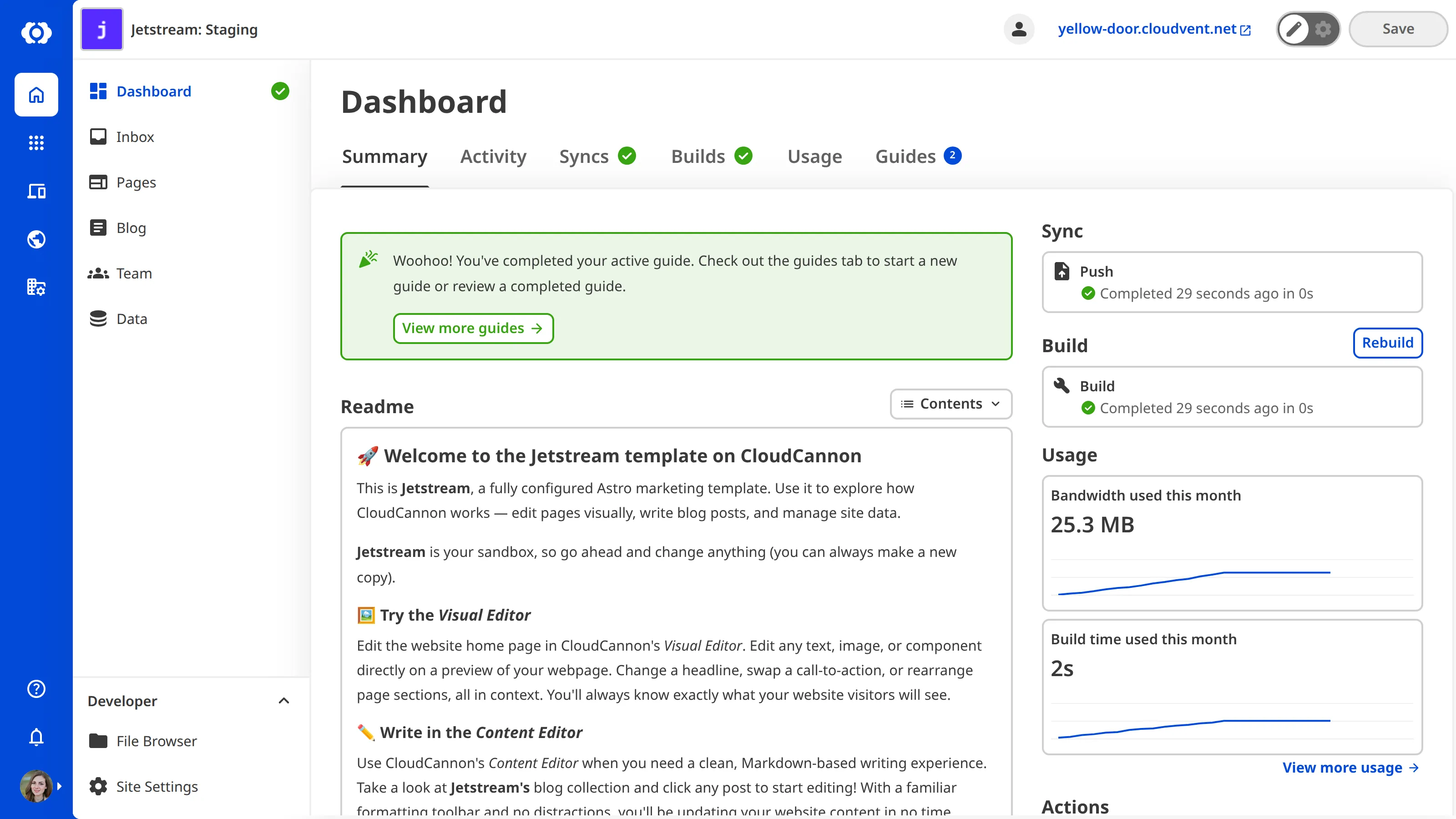 A screenshot of the Site Dashboard Summary tab shows recent Site activity and information.