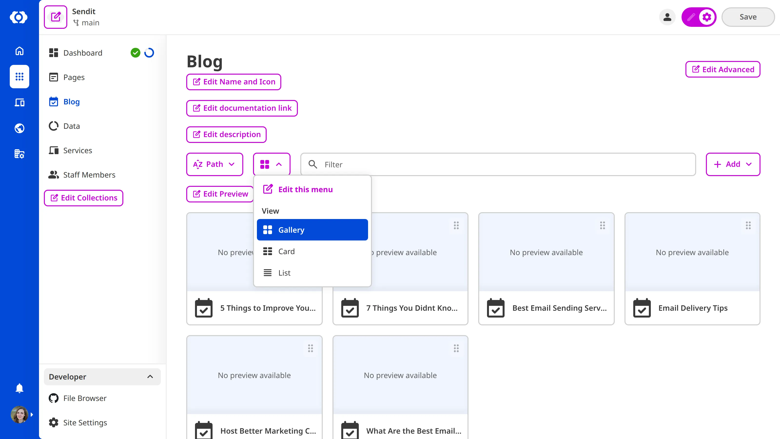 A screenshot of the Collection Browser shows several UI elements highlighted in Configuration Mode purple.