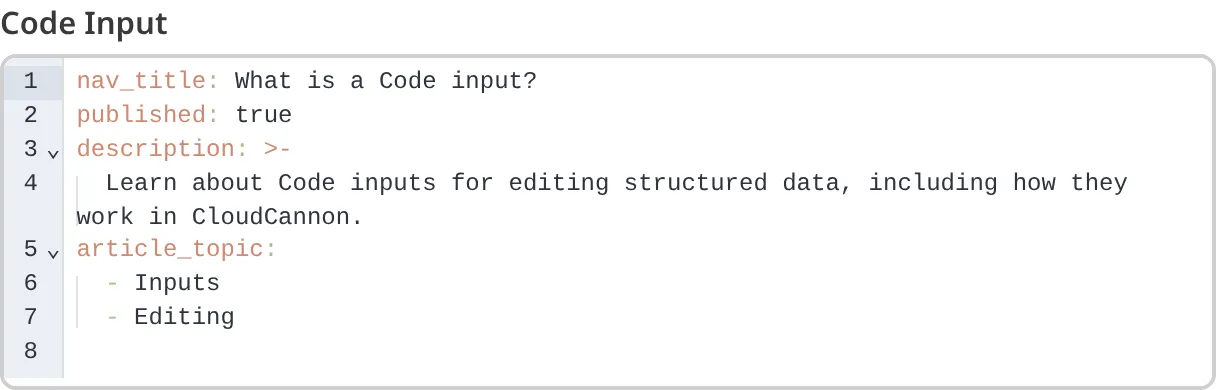 A screenshot of the Code Input in the Data Editor shows a theme color applied to the text area.