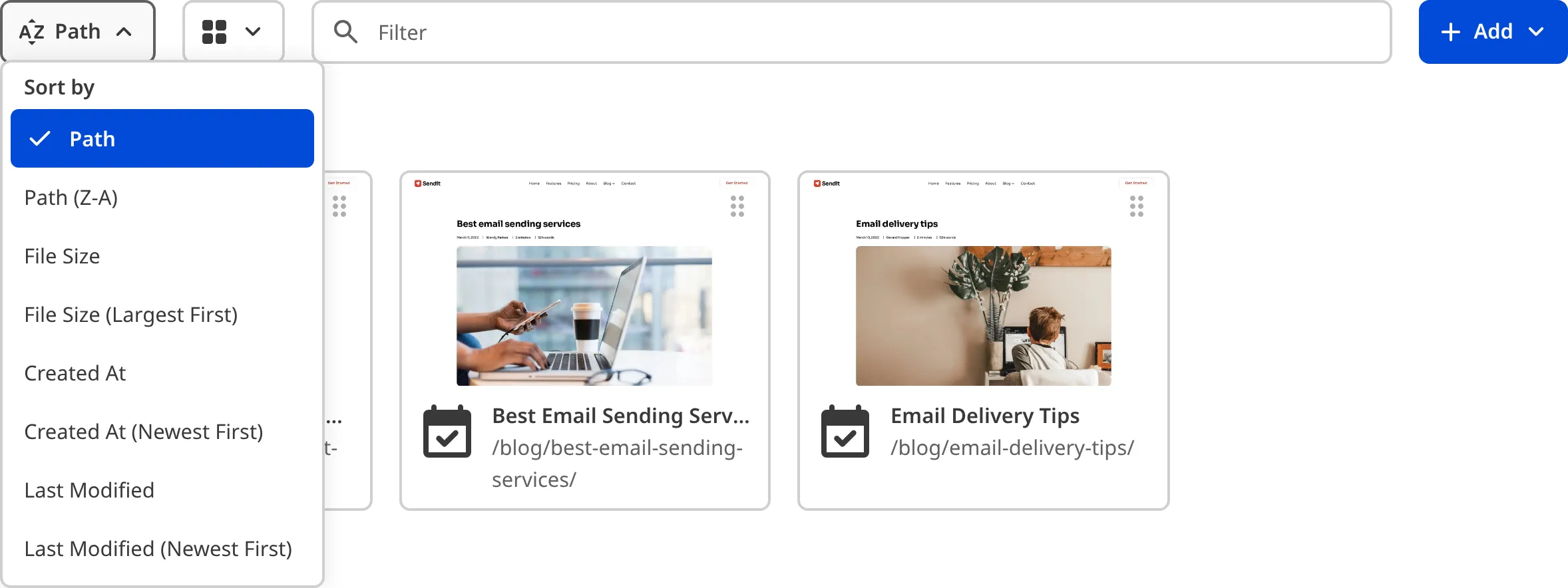 A screenshot of the Collection Browser shows the Sort menu options.