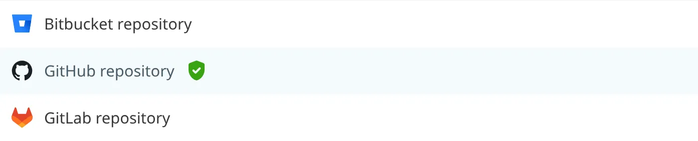 Git provider authenticated badge A screenshot of the list of Git providers shows the green shield icon indicating that Git Hub is authenticated through CloudCannon.