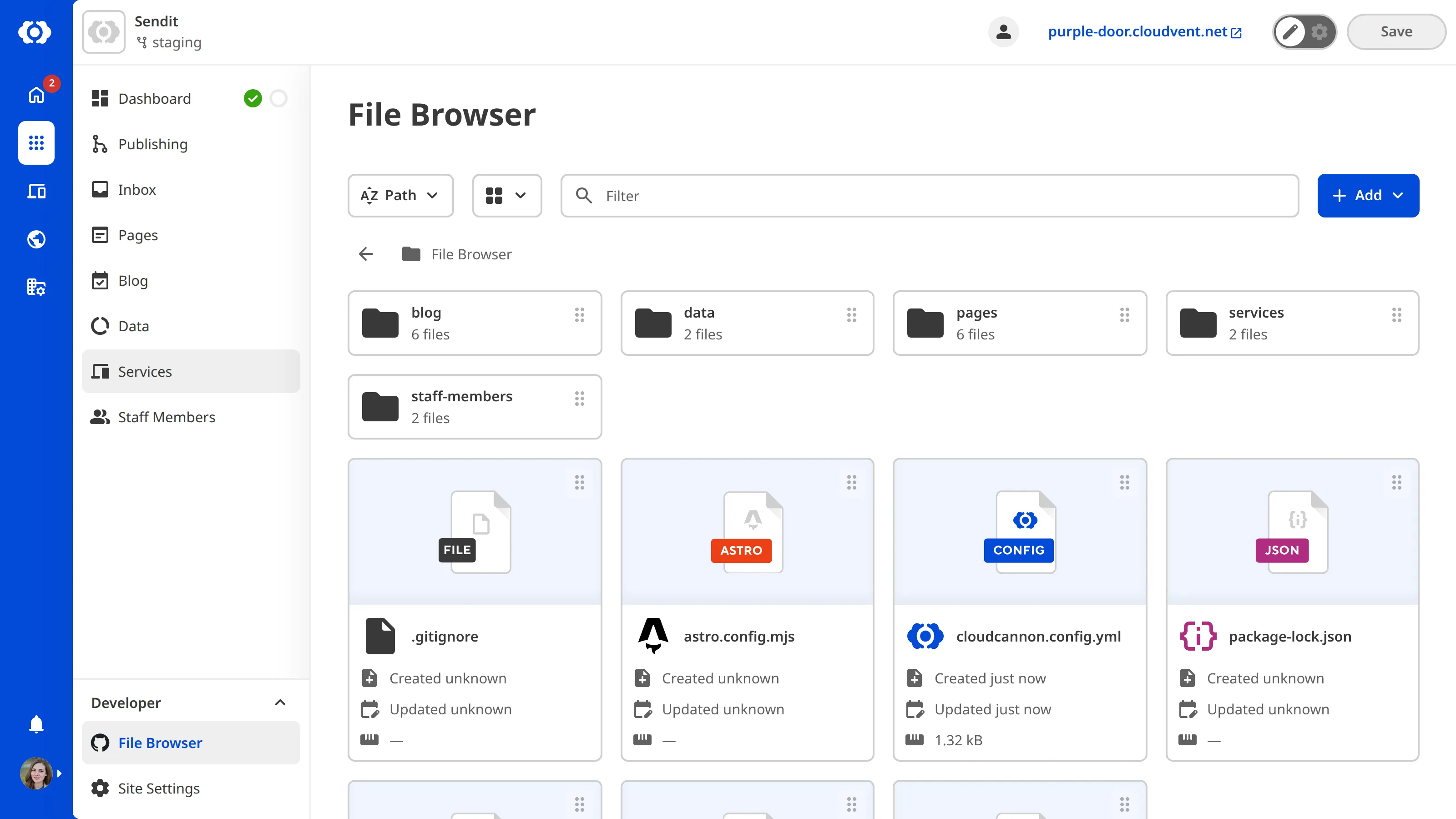A screenshot of the File Browser shows several folders and files organized in folders.