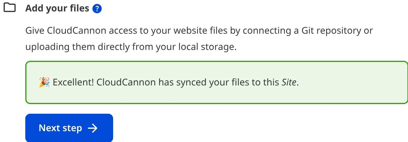 A screenshot of the Add your Files task from the Getting Started with Editing in-app guide shows the Next button.