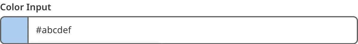 A screenshot of the Color input in the Data Editor shows a HEX value in the text field.
