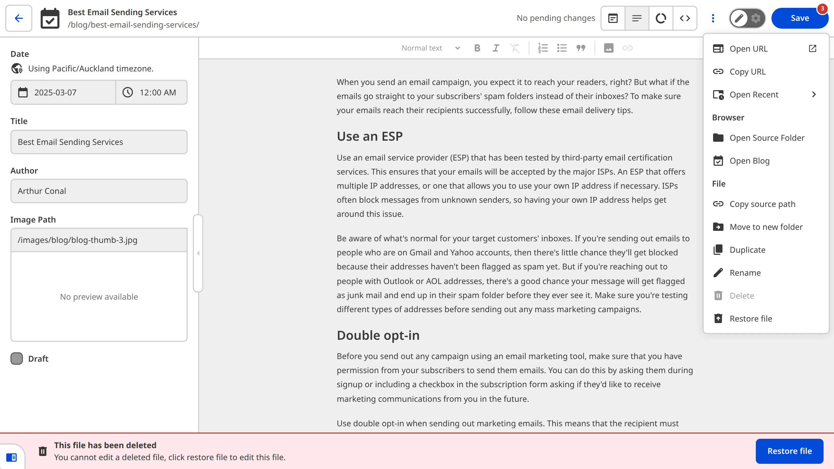 The Content Editor A screenshot of the Content Editor shows the Context Menu is open for a file.