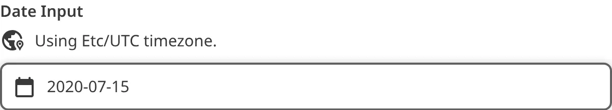 A screenshot of the Date input in the Data Editor shows an open calendar widget under the date text field.