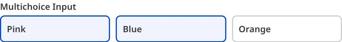 A screenshot of the Multichoice Input in the Data Editor shows three buttons.