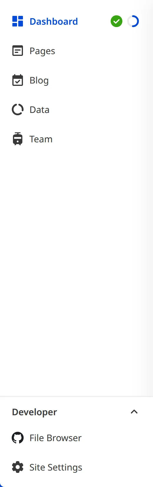 A screenshot of the Site Navigation shows links to important Site pages, including Dashboard, Collections, and Site Settings. 