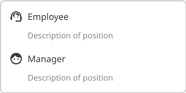 A dropdown menu shows two structure options, Employee and Manager, when clicking the Add button on an array input.