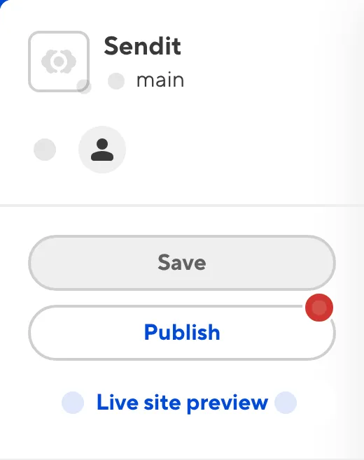 The Publish Button A screenshot of the Publish Button in the Site Navigation shows a Conflicts warning notification in the top right.