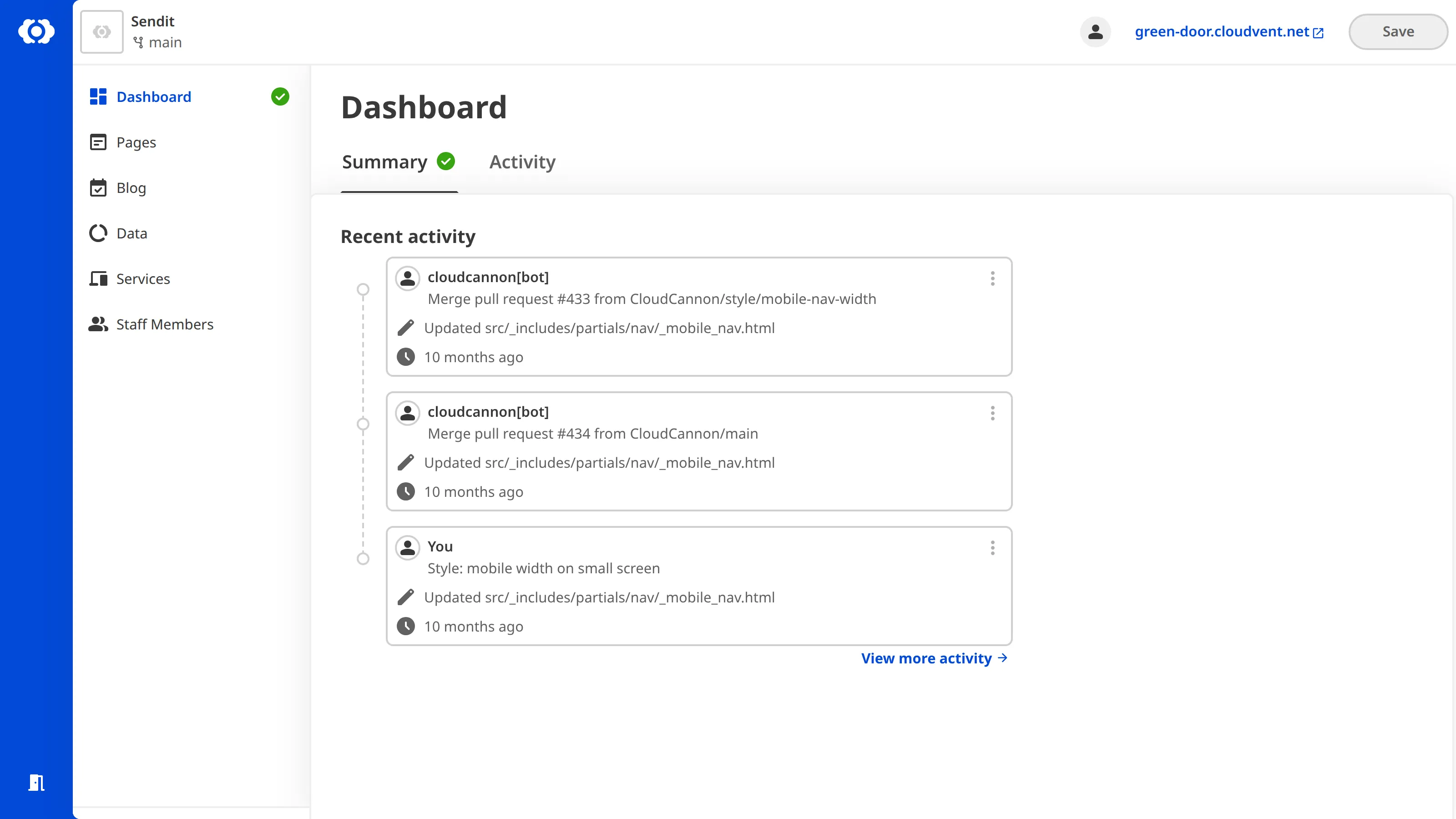 A screenshot of the Client Sharing Site Dashboard shows a simplified navigation and support links.