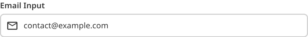 A screenshot of the Email Input in the Data Editor shows a text field and email icon.
