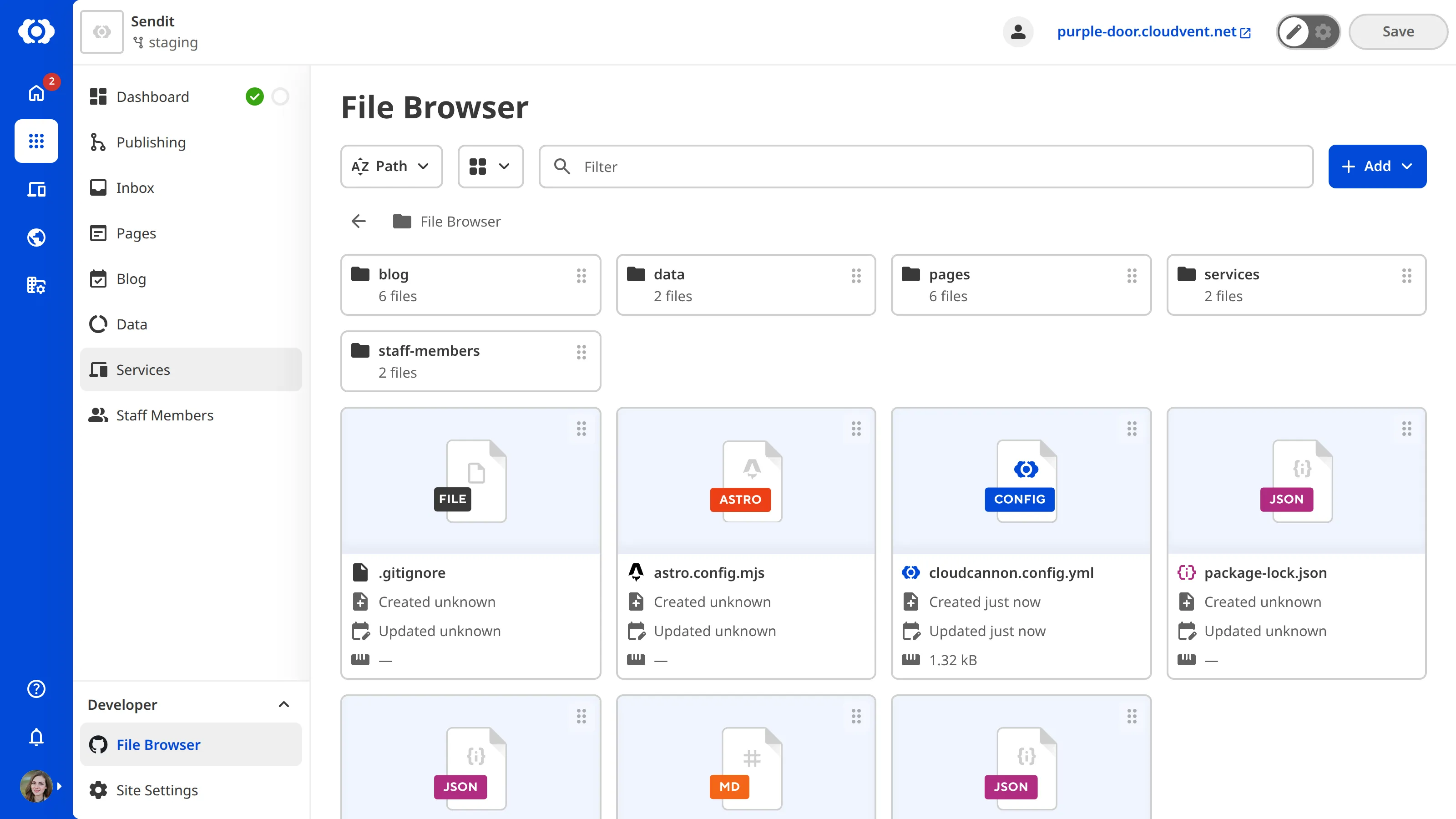 The File Browser A screenshot of the File Browser shows several folders and files organized in folders.