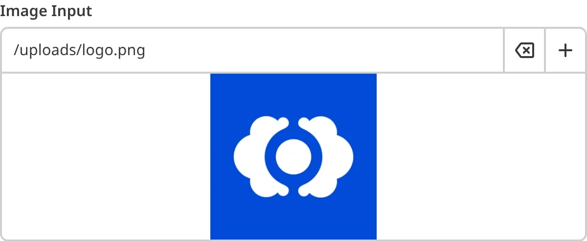 A screenshot of the Image Input in the Data Editor shows a preview for the selected image file.